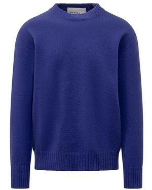 Amaranto Round-Neck Knitwear - Bleu