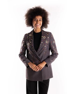 5 PROGRESS Karierte Blazer - Schwarz