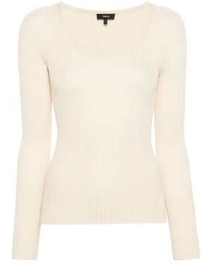 Theory V-Neck Knitwear - Blanc
