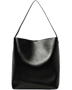 Saint Laurent Supersize Hobo Leren Tote - Zwart