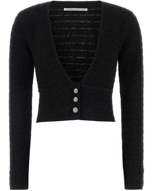 Alessandra Rich Sequin Strick Crop Cardigan - Schwarz