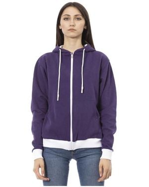 Baldinini Hoodies & Sweatvesten ,Paars ,Tijdloze Elegantie Dubbele Kleur Hoodie