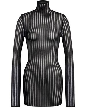 Dondup Slim Lurex Mini Jurk - Zwart