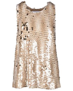 Erika Cavallini Semi Couture Sleeveless Tops - Natural