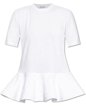 Alaïa Peplum T-Shirt - Wit