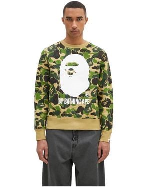 A Bathing Ape Abc Camo Crewneck Sweatshirt - Groen
