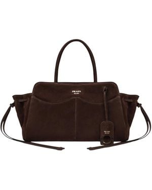 Prada Carry Large Tote - Braun