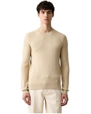Trussardi Pullover Aus Texturstrick Mit Rundhalsausschnitt - Natur