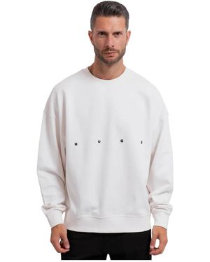 HUGO Hoodies & Sweatvesten ,Wit ,Katoen Sweaters