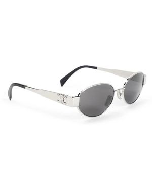 Celine Accessoires ,Grijs ,Triomphe 01 Zonnebrillen - Metallic