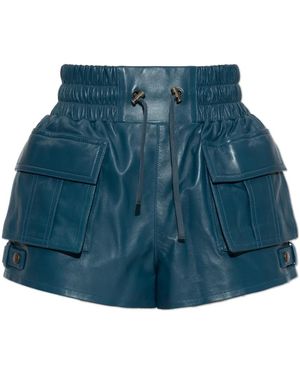 Balmain Lamslederen Shorts - Blauw
