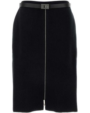 Ferragamo Rokken ,Zwart ,Wol Zwarte Wollen Stretch Rok