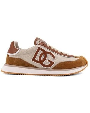 Dolce & Gabbana Dg Cushion Canvas Mit Seitenlogo Sneaker - Braun