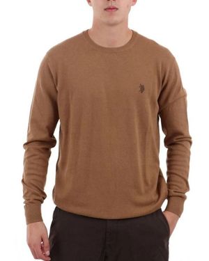 U.S. POLO ASSN. Truien & Vesten ,Bruin ,Katoen Katoenen Trui Met Kasjmier