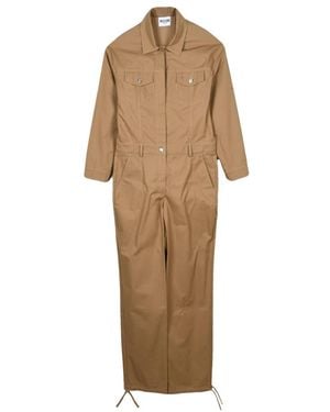 Moschino Jumpsuits & Playsuits ,Katoen Jumpsuit Van Canvas - Naturel