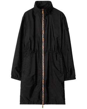 Burberry Jassen ,Zwart ,Zwarte Jassen Met Opbergkap