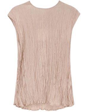 Alysi Overhemden ,Roze ,Top Met Textuur En Ronde Hals