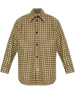 Bottega Veneta Lederhemd - Grün