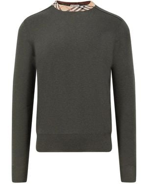 Burberry Round-Neck Knitwear - Grigio