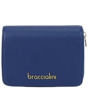 Braccialini Kleine Ledergeldbörse - Blau