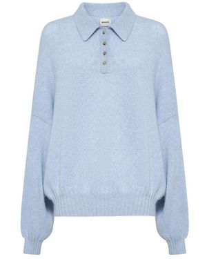KHAITE Round-Neck Knitwear - Blu