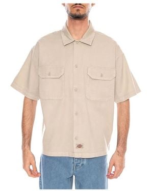 Dickies Overhemden ,Katoen 247 Gd Work Shirt Ss - Naturel