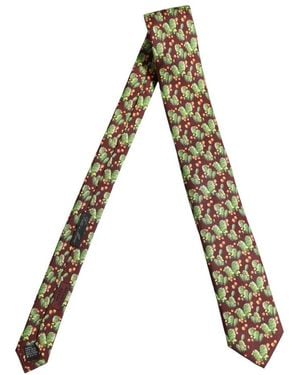 Dolce & Gabbana 100% Seide Kaktus-Print Klassische Krawatte Krawatte - Grün