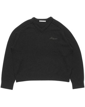 Acne Studios Truien & Vesten ,Zwart ,Camelhaar V-Hals Trui