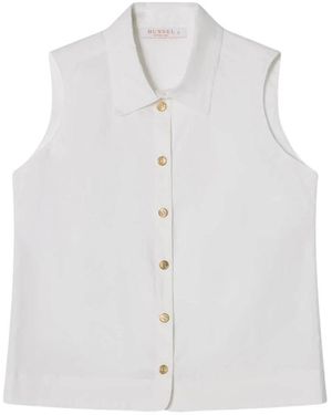 BUSNEL Odelia Sleeveless Poplin Shirt - Wit