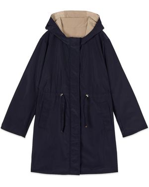 Oltre Jassen ,Blauw ,Nylon Omkeerbare Nylon Parka Met Capuchon