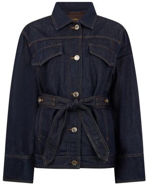 Moorer Denimjacke Mit Gürtel - Blau