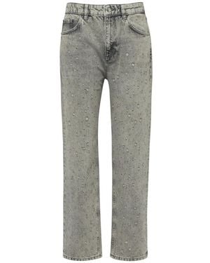 Comma, Destroyed Gerades Jeans - Grau