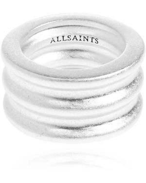 AllSaints Accessoires ,Grijs ,Brass Ring - Wit