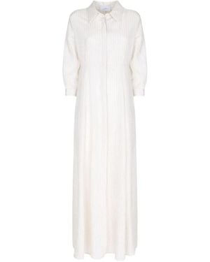 Soallure Lange Chemisier Jurk - Wit