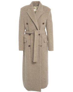 Golden Goose Belted Coats - Natural