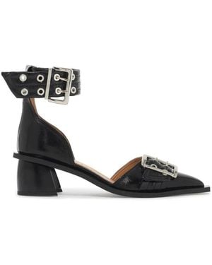 Ganni Chunky buckle dé pumps - Schwarz