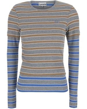 Ganni Long Sleeve Tops - Azul