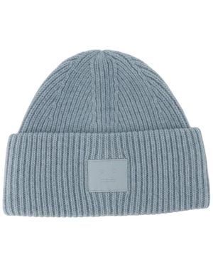 Acne Studios Large Face Logo Beanie - Blauw
