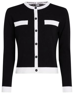 KARL LAGERFELD Truien & Vesten ,Zwart ,Cardigan Met Lange Mouwen