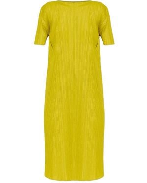 Issey Miyake Midi Dresses - Yellow
