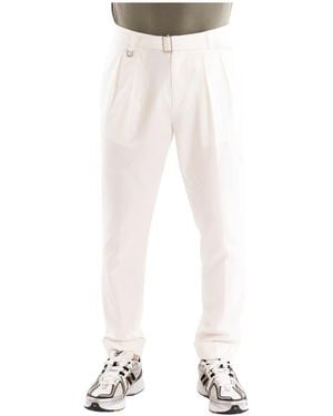 Paolo Pecora Baumwollmischung Chino Hose Mit Gürtel - Natur