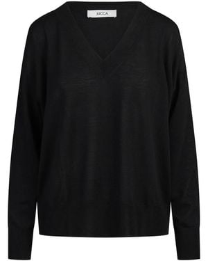 Jucca V-Hals Gebreid - Zwart