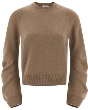 Nude Round-Neck Knitwear - Brown
