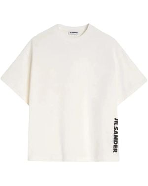 Jil Sander Logo-Print Katoenen T-Shirt - Wit