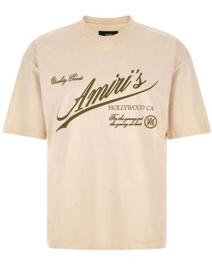 Amiri Tops ,Katoen Quality Goods Oversized Tee - Naturel