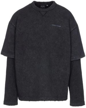 Daily Paper Zwarte Gelaagde Crew Neck Sweater - Blauw