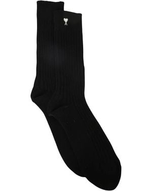Ami Paris De Coeur Rippstrick-Socken (3Er-Pack) - Schwarz