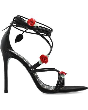 Sophia Webster Rosetten-Absatzsandalen - Schwarz