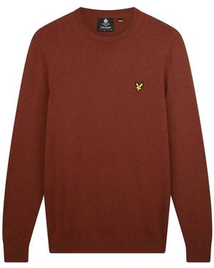Lyle & Scott Cotton Merino Crew Neck Jumper Rust 1 - Marrone