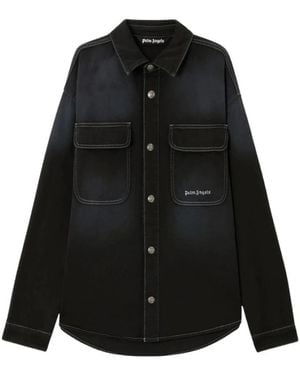 Palm Angels Denim Shirts - Black